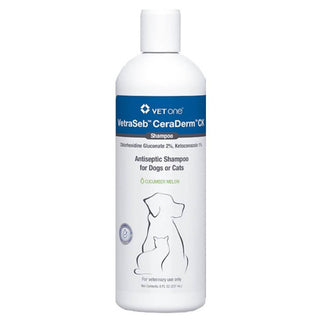 VetraSeb CeraDerm CK Antiseptic Shampoo for Cats & Dogs (8 oz)