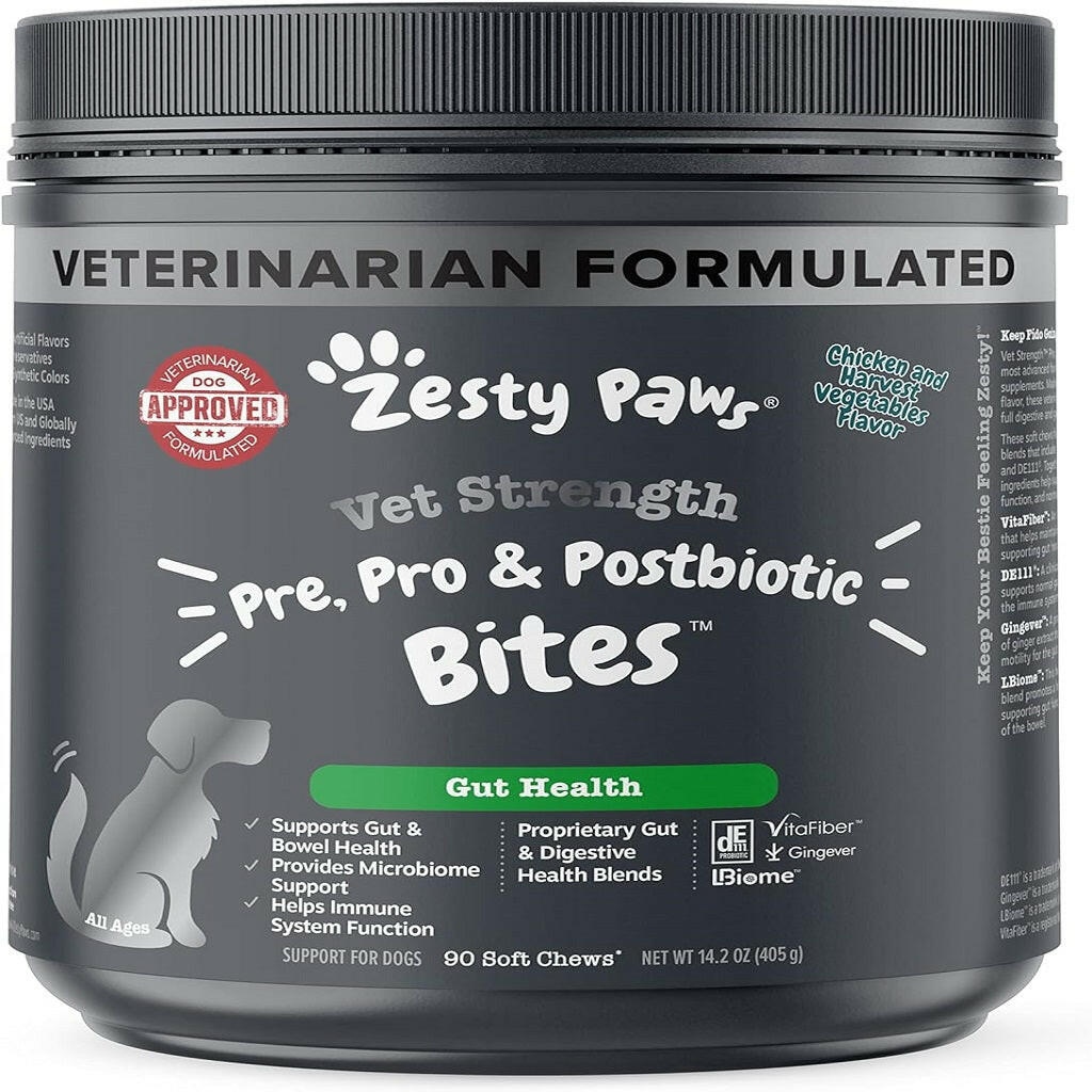 Zesty Paws Vet Strength Pre Pro And Postbiotics Bites Rotisserie Chicke