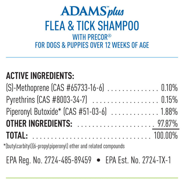 Adams Plus Flea and Tick Shampoo with Precor (gallon)