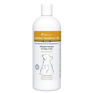 VetraSeb CeraDerm CM Antiseptic Shampoo for Cats & Dogs (16 oz)