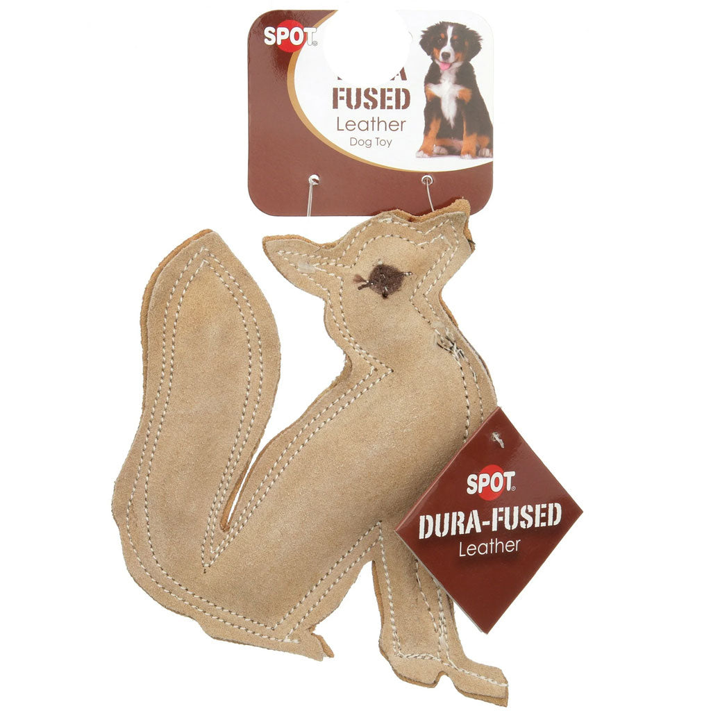 Spot Dura-Fused Leather Fox Dog Toy - Tough Play