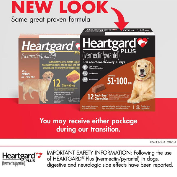 Heartgard Plus for Dog, 51-100 lbs 12 chewable before and after