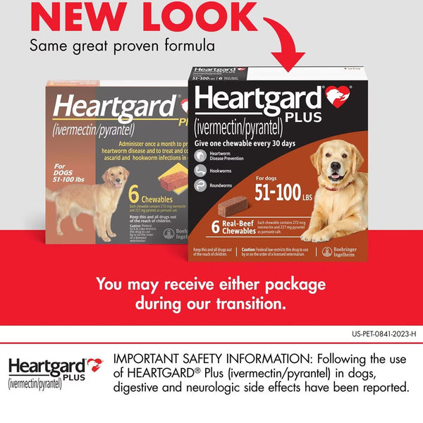 Heartgard Plus for Dog, 51-100 lbs 6 chewable before and after