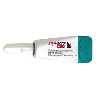 A tube of bravecto plus for cats sold at hardy paw