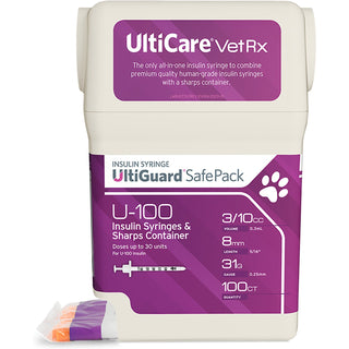 UltiCare VetRx UltiGuard Safe Pack, 0.3 cc, U-100, 31 x 5/16 Syringes