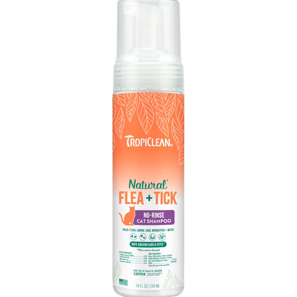 TropiClean Natural Flea Tick No Rinse Shampoo for Cats oz)
