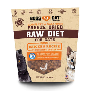 Boss Cat Complete & Balanced Freeze Dried Raw Diet for Cats Chicken Recipe (9 oz)