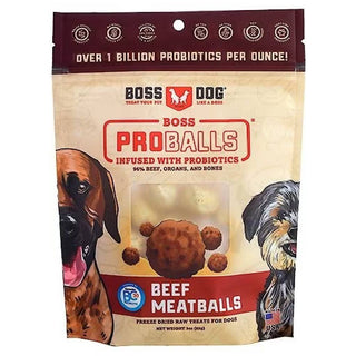 Boss Dog Proballs Freeze Dried Raw Beef Meatballs with Probiotics for Dogs (3 oz)