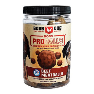 Boss Dog Proballs Freeze Dried Raw Beef Meatballs with Probiotics for Dogs (6 oz)