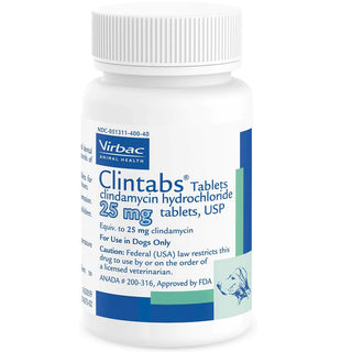 Clintabs (Clindamycin HCl) Tablets for Dogs, 25-mg