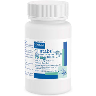 Clintabs (Clindamycin HCl) Tablets for Dogs, 75-mg