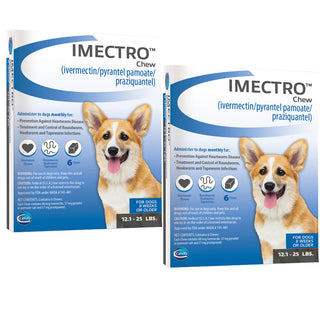 Imectro Chew for Dogs, 12.1-25 lbs, (Blue Box) 12 chews