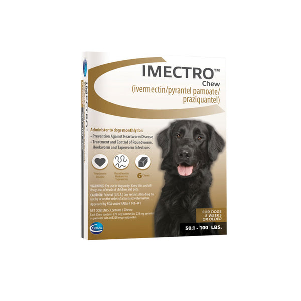 Imectro Chew for Dogs, 50.1-100 lbs, (Brown Box)