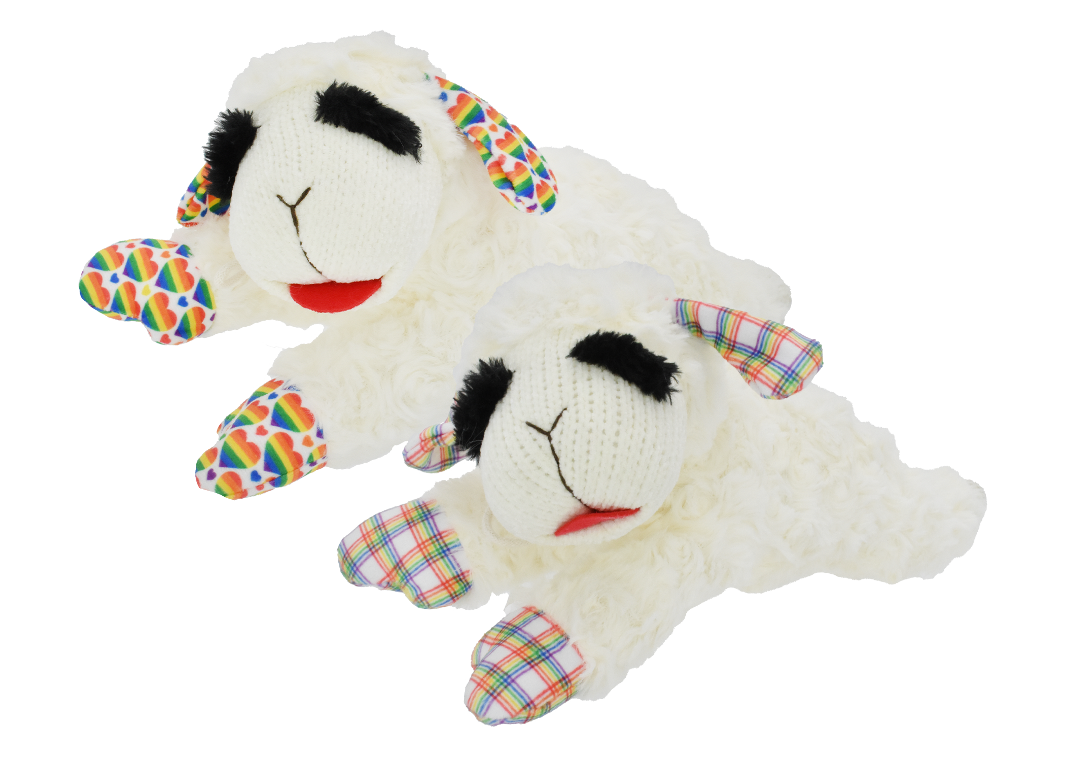 Multipet Rainbow Lamb Chop Plush Dog Toy – Squeaky Toy for Dogs