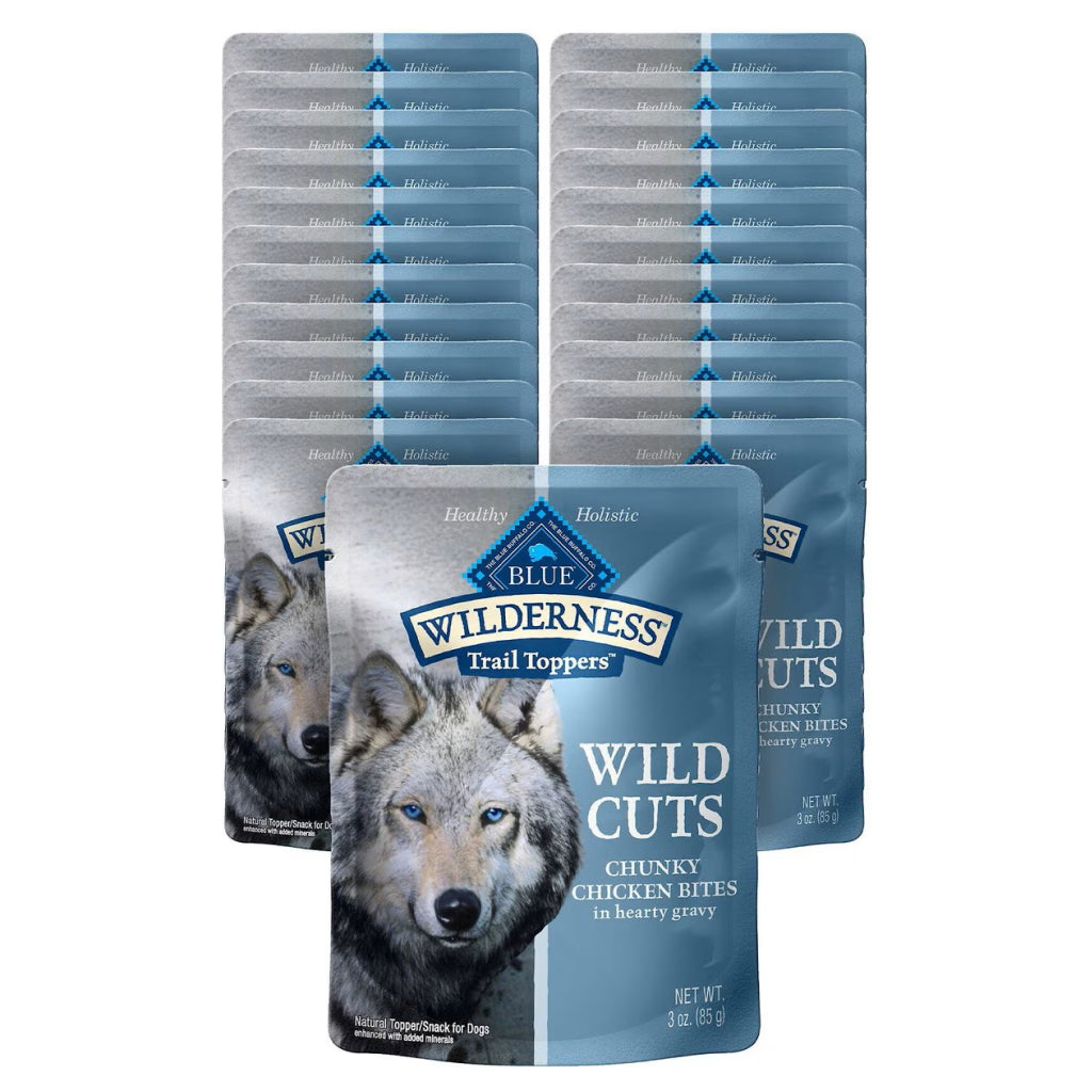 30 pound bag of dog food blue buffalo wilderness Blue Buffalo Wilderness Wild Cuts Trail Toppers Chunky Chicken Bites in Hearty Gravy Dog Food Pouch 3-oz (case of 24)