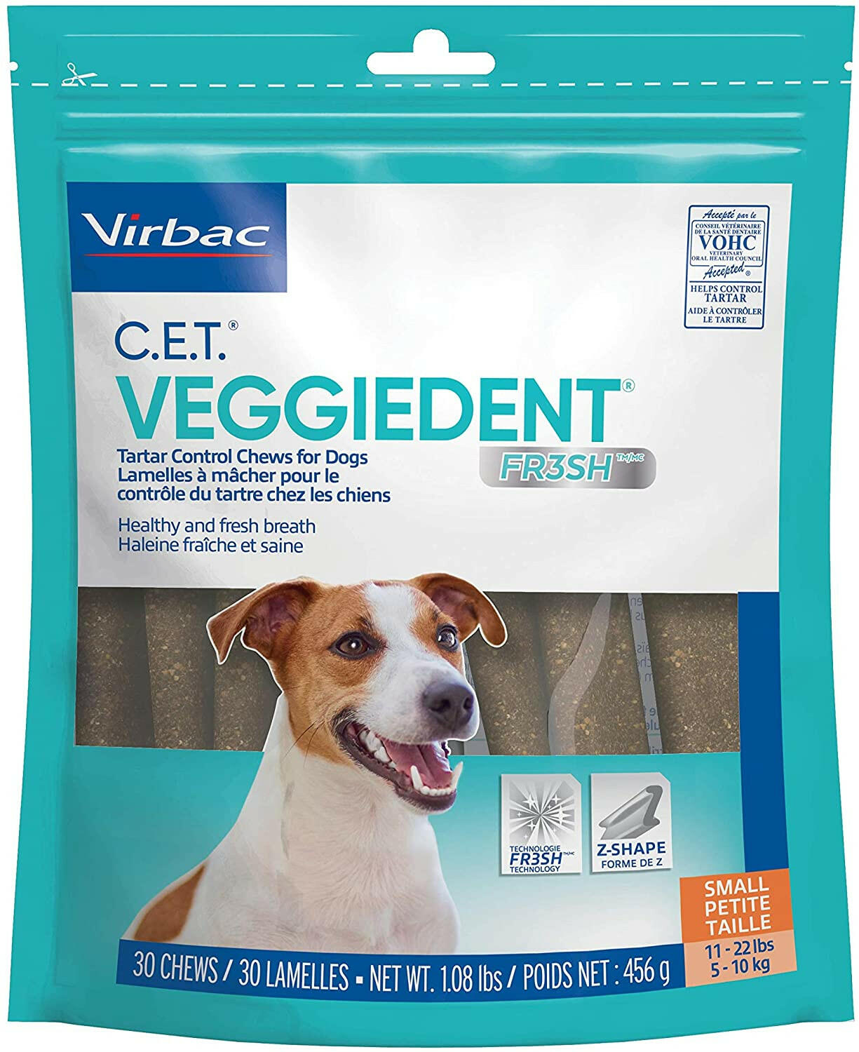 C.E.T. VeggieDent Fr3sh Dental Chews for Dogs | 11-22 lbs