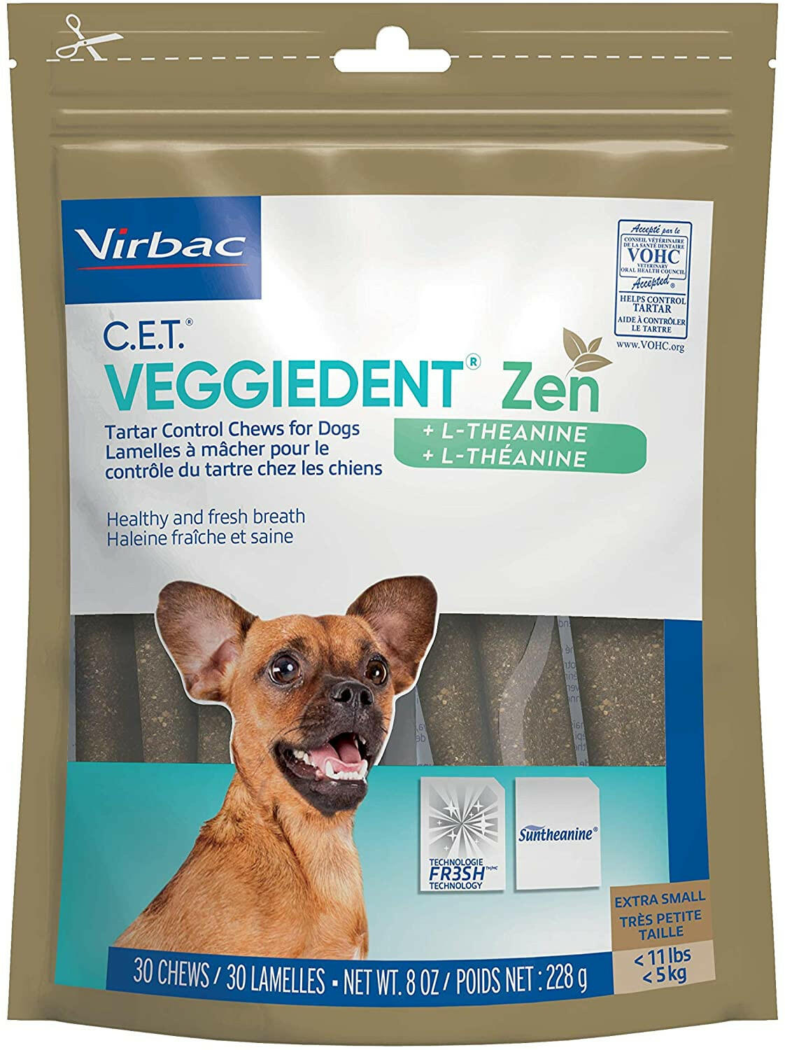 C.E.T. VeggieDent Zen Tartar Control Chews for Extra Small Dogs