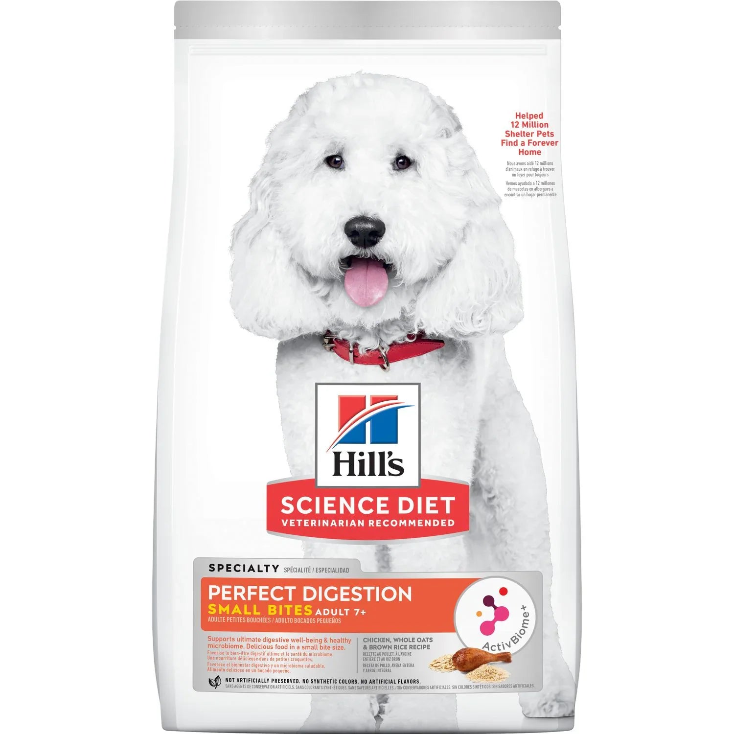 Hill's Science Diet Adult 7+ Perfect Digestion Small Bites Chicken Dry Dog Food, 12 lbs