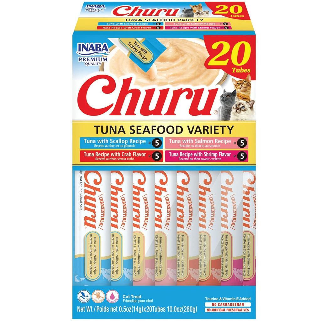 Inaba Churu Tuna Seafood Variety Pack Lickable Treats for Cats