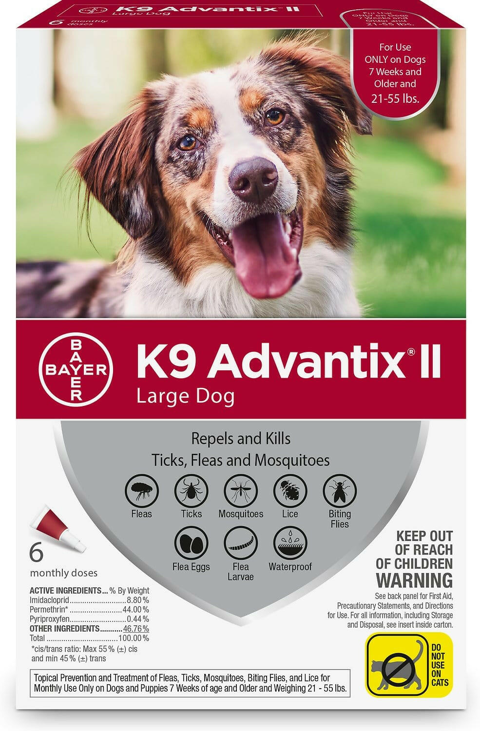 K9 Advantix II Flea & Tick Protection for Large Dogs, 21-55 lbs