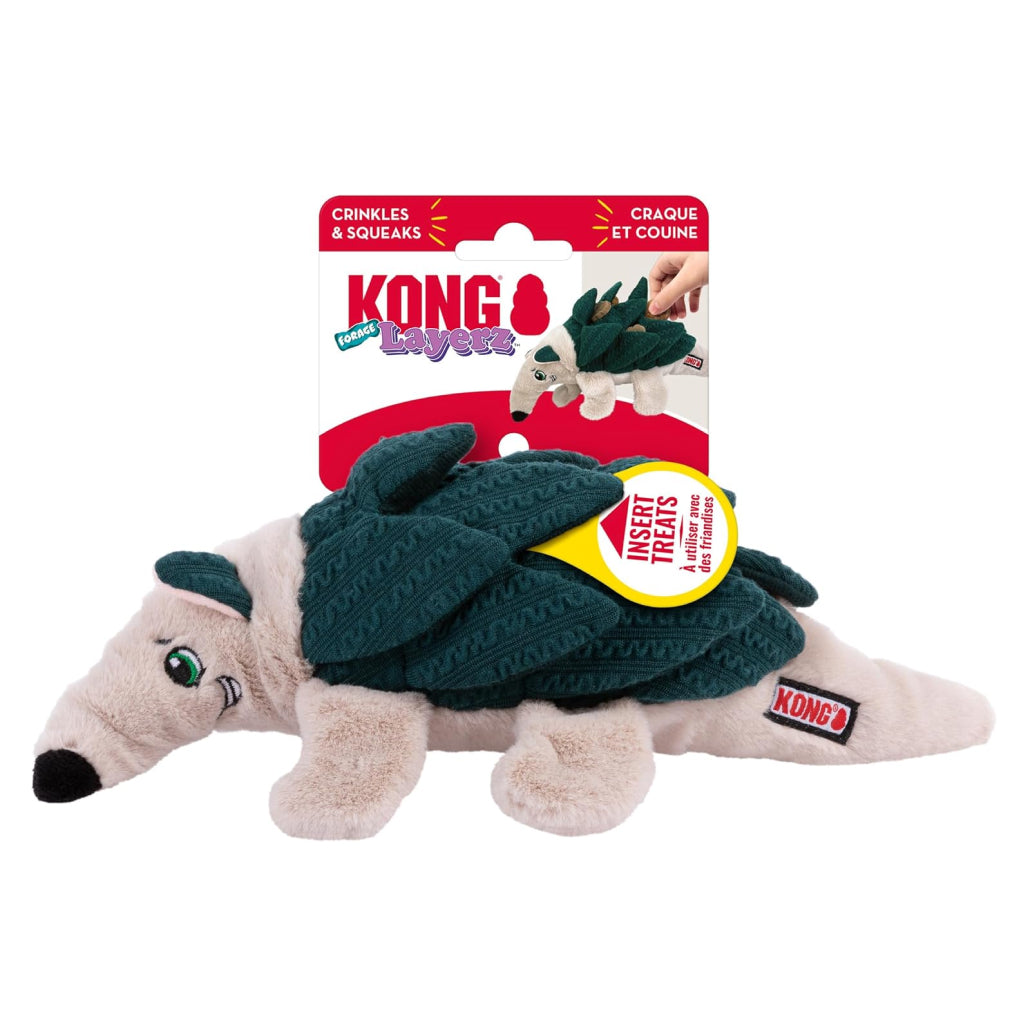 Kong Layerz Foraging Toys for Dogs – Armadillo, Hedgehog & Hen
