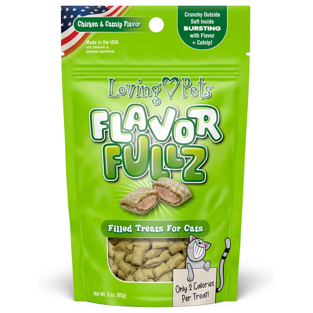 Loving Pets Flavorfullz Chicken & Catnip Cat Treats – 3 oz