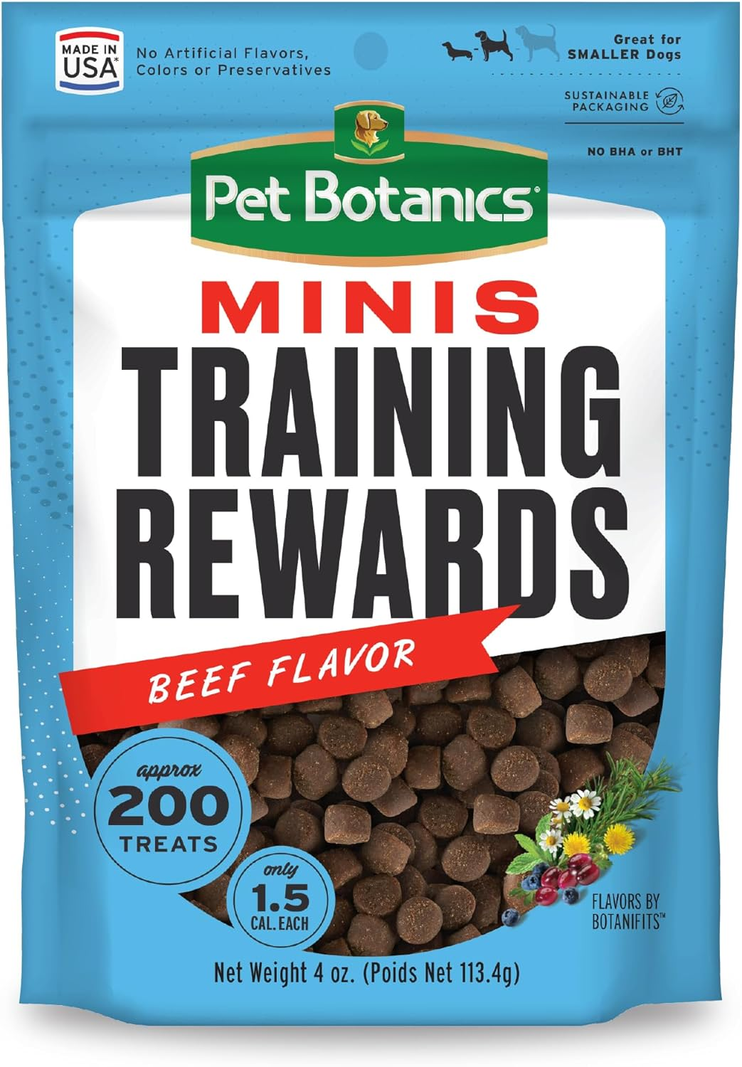 Pet Botanics Training Rewards Mini Soft & Chewy Beef Flavor Dog