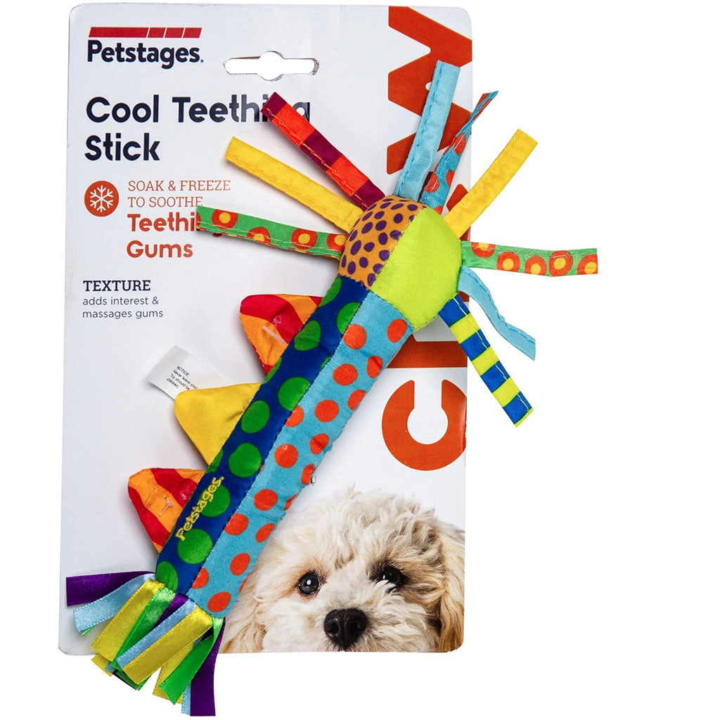 tough dog toy Petstages Cool Teething Stick Dog Toy