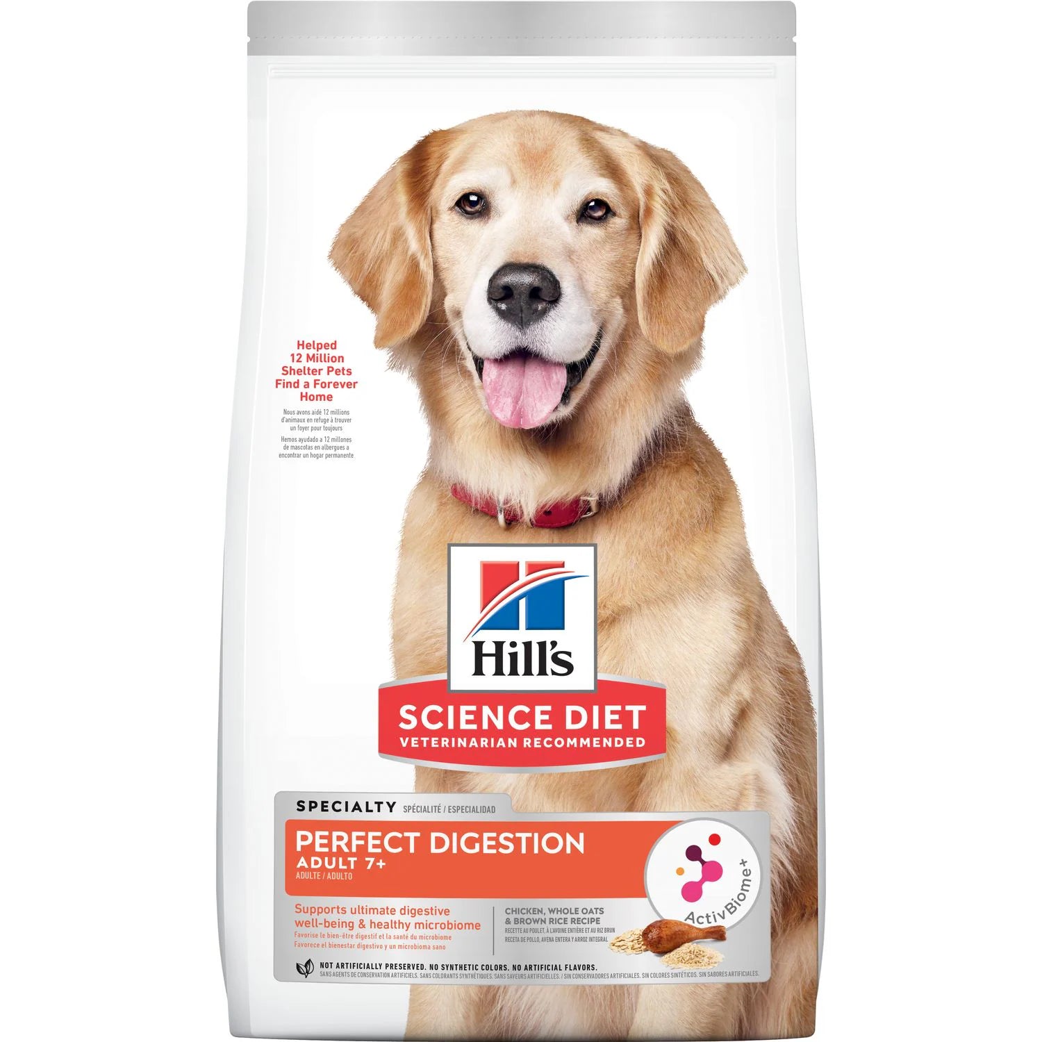 Hill's Science Diet Adult 7+ Perfect Digestion Chicken Dry Dog Food, 1