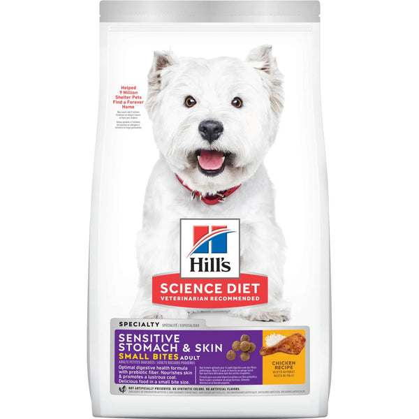 Hill's Science Diet Adult Sensitive Stomach & Skin Small Bites Dry Dog Food, Chicken Recipe, 30 lb Bag