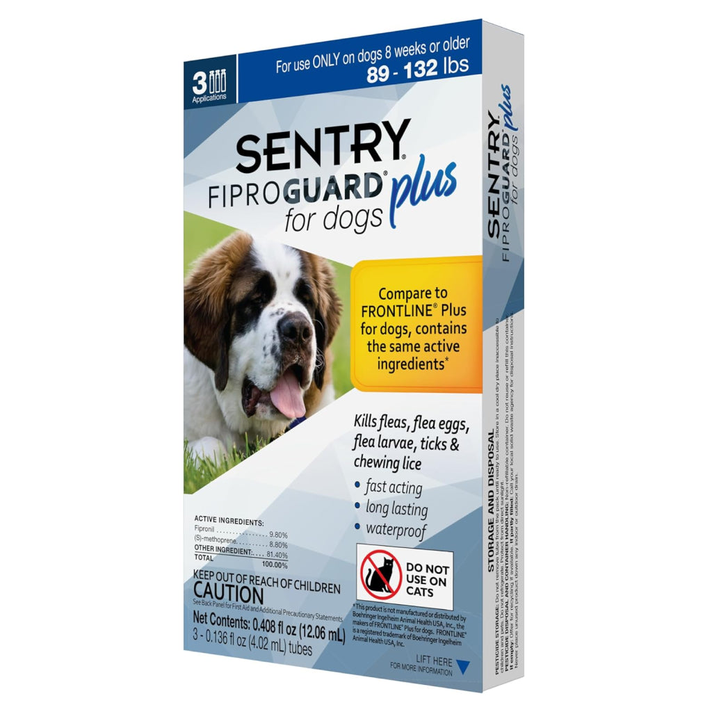 Sentry Fiproguard Plus Flea & Tick Treatment for Dogs, 89-132 lbs