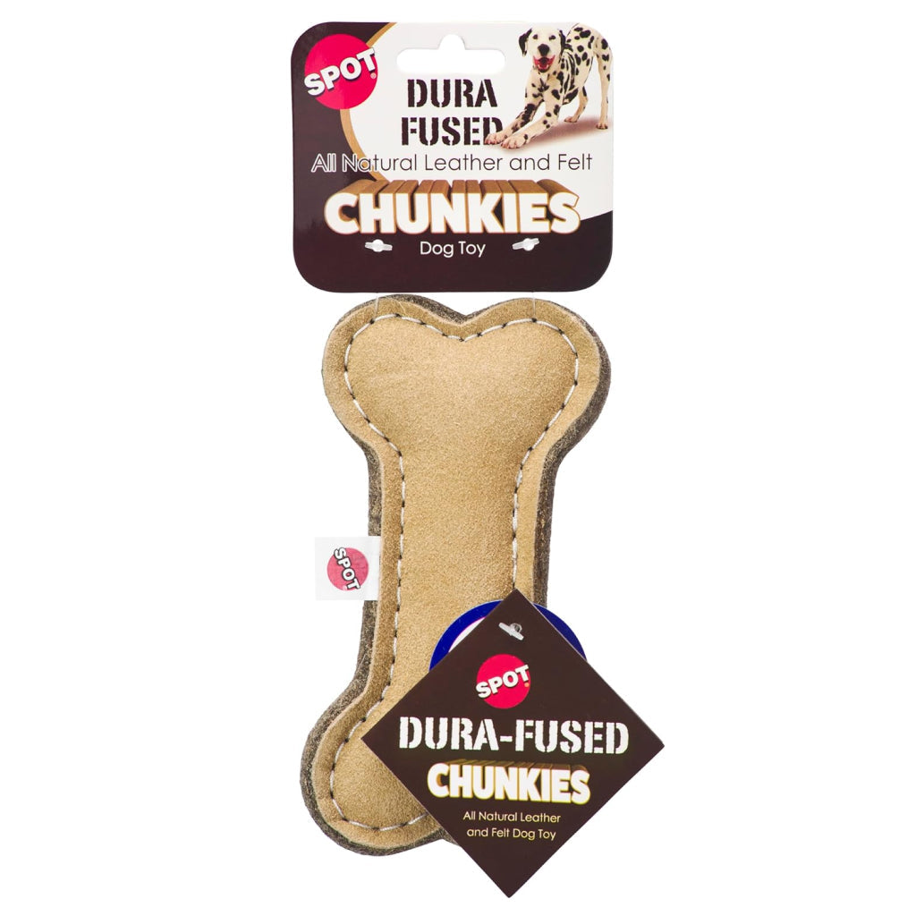Spot Dura Fused Leather Chunky Bone Dog Toy