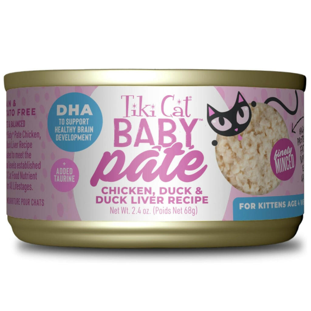 Tiki Cat Baby Chicken, Duck & Duck Liver Pate Wet Cat Food, 2.4 oz, Case of 12