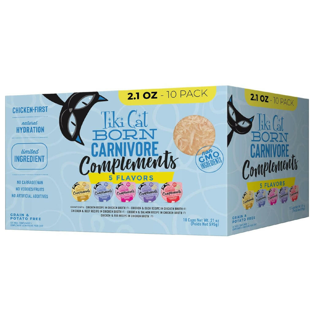 Tiki Cat Born Carnivore Complements Wet Cat Food Topper, Variety Pack