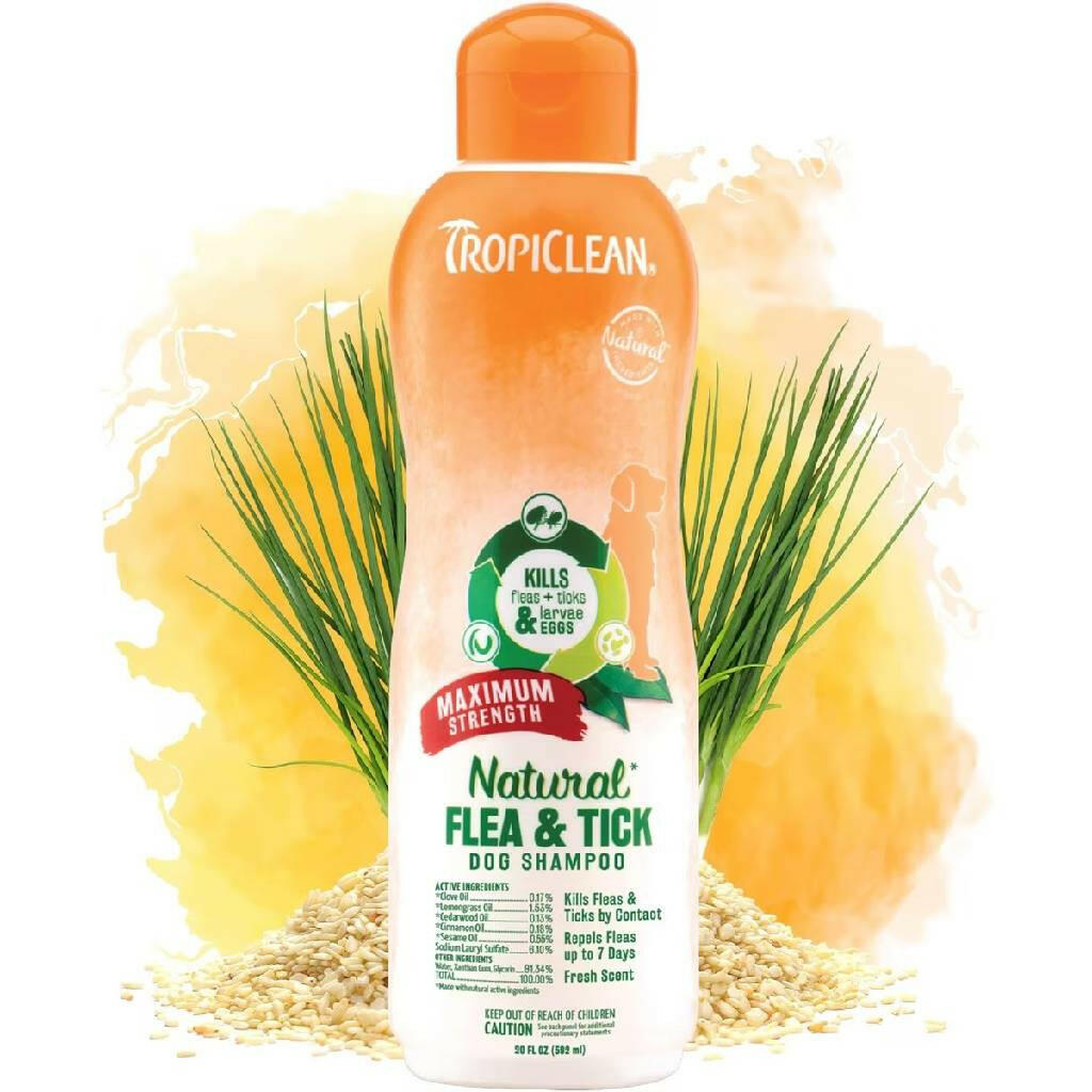 Tropiclean Natural Flea & Tick Shampoo Maximum Strength For
