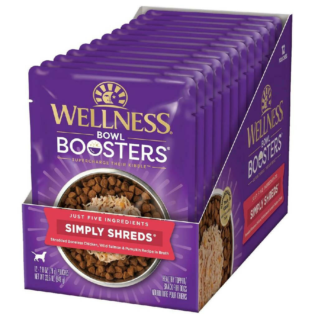 Wellness Bowl Boosters Simply Shreds Chicken Salmon &