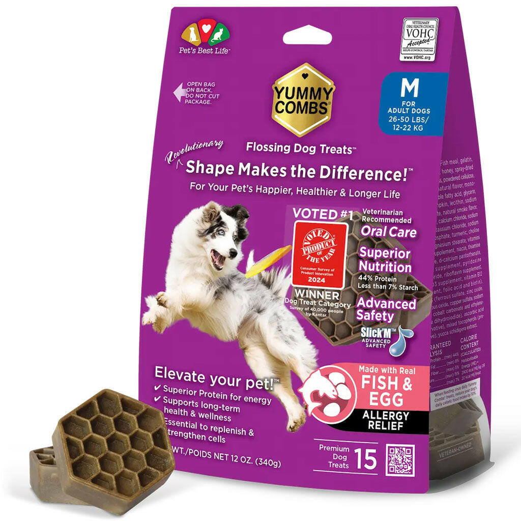 Yummy Combs Premium Dog Treats Fish and Egg Allergy Relief