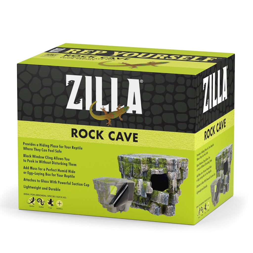 Zilla Rock Cave for Reptiles & Amphibians - Secure Vertical Décor