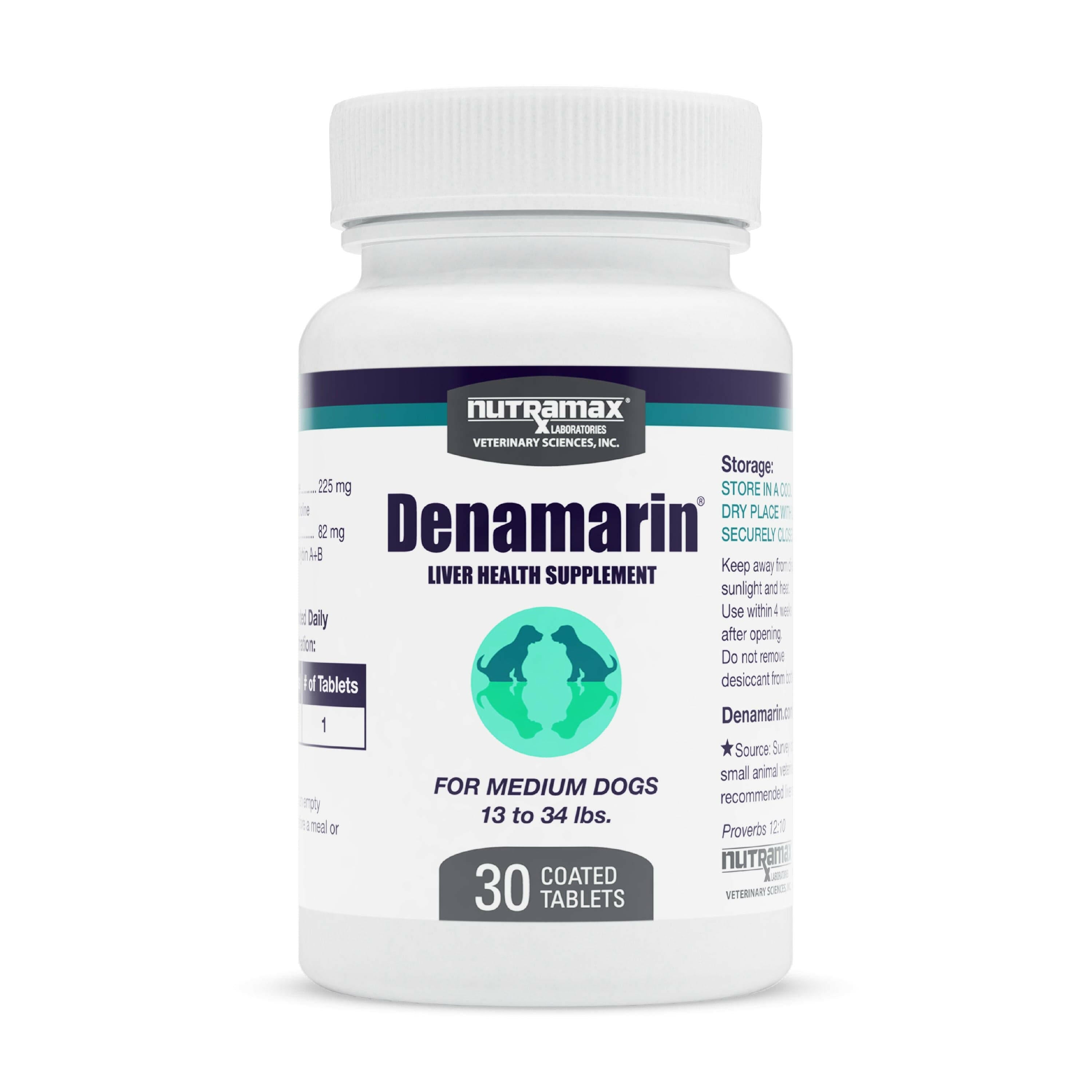 Nutramax Denamarin Liver Supplement for Medium Dogs 30 Tablets