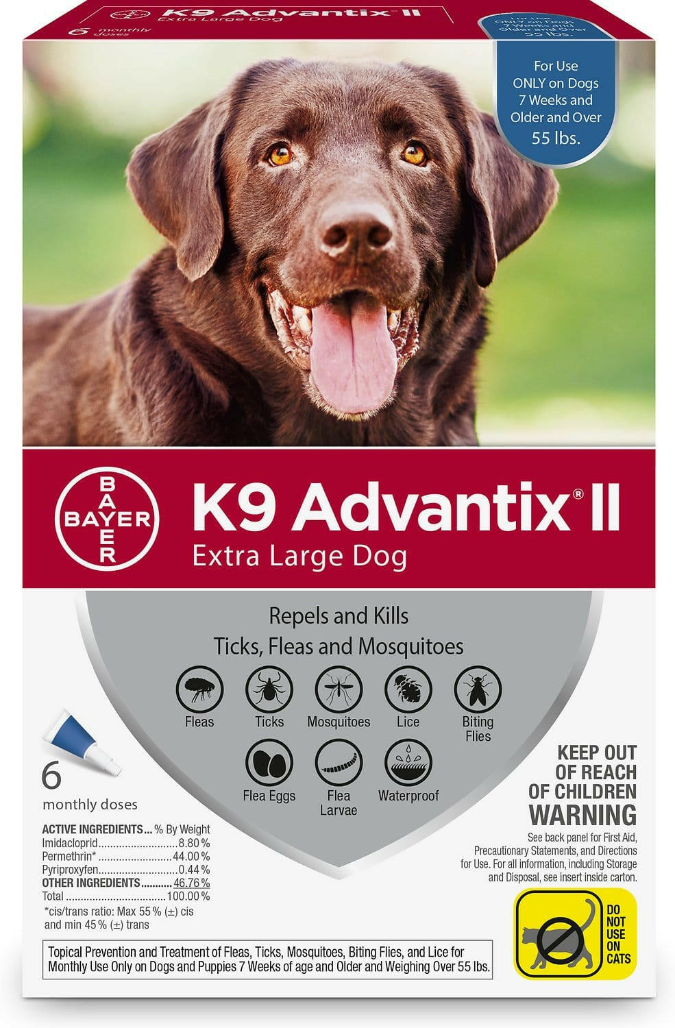 K9 Advantix II for Extra Large Dogs Over 55 lbs Flea Tick