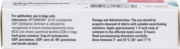 Optimmune (0.2% Cyclosporine) Ophthalmic Ointment for Dogs