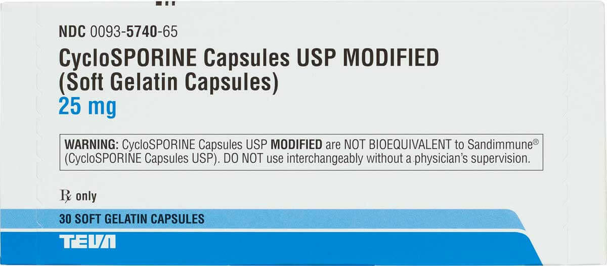 Cyclosporine modified 25-mg, 30-count, (Manufacturer may vary)