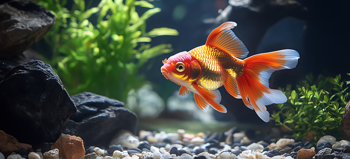 golden-orange fish in an aquarium