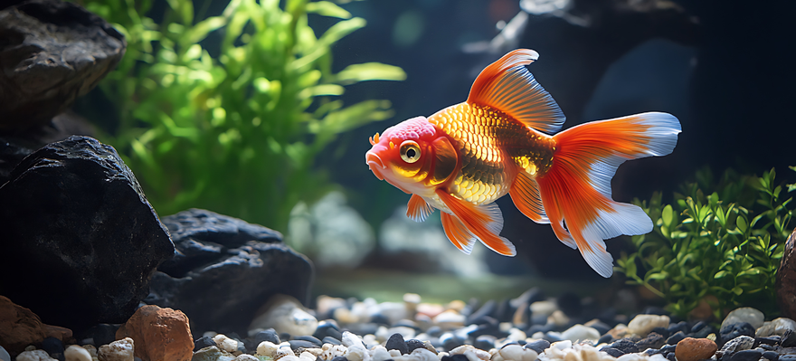 golden-orange fish in an aquarium