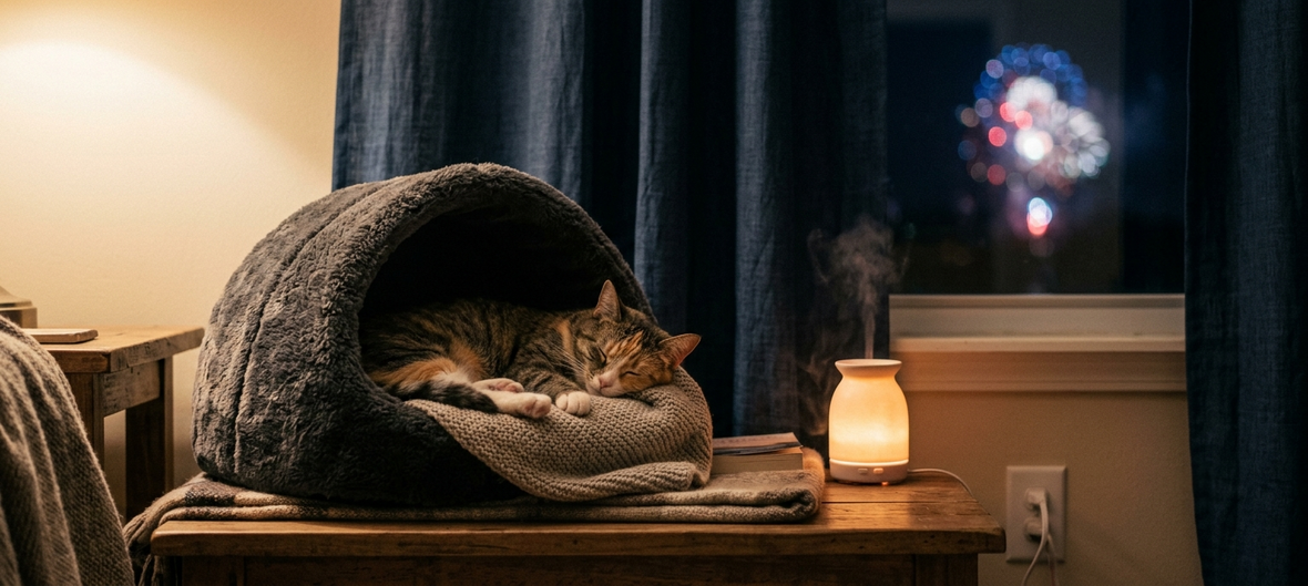 Reduce Cat Anxiety This 4th of July: Cat Calming Tips