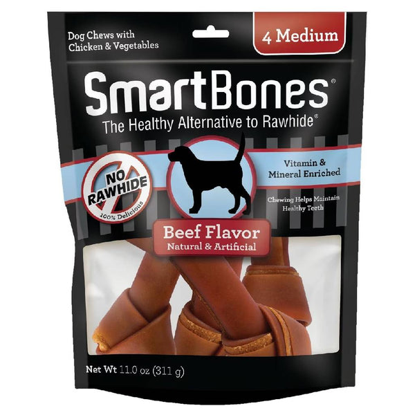 SmartBones Rawhide-Free Beef Chew Bones Dog Treats (4 medium bones)