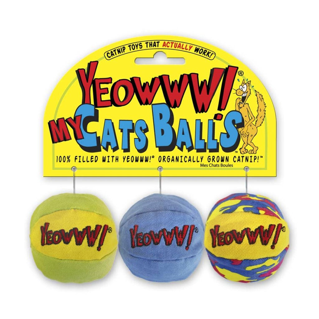 Yeowww! My Cats Ball Catnip Toy Multi-Color, 3-pack