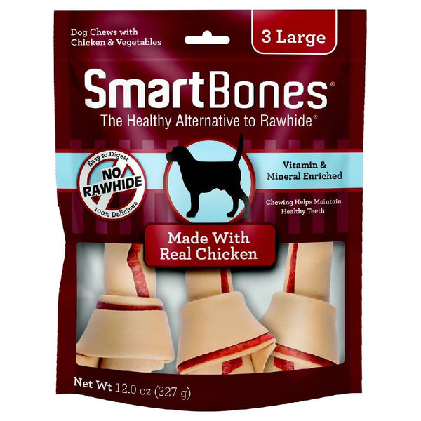SmartBones Rawhide-Free Chicken Chews For Dogs (3 large bones)