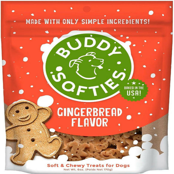 Buddy Biscuits Soft & Chewy Hioliday Gingerbread Dog Treats (6 oz) Pouch