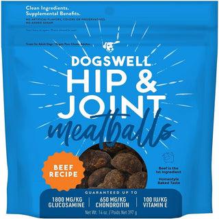 Dogswell Hip & Joint Beef Recipe Meatballs Treats For Dogs (14 oz)